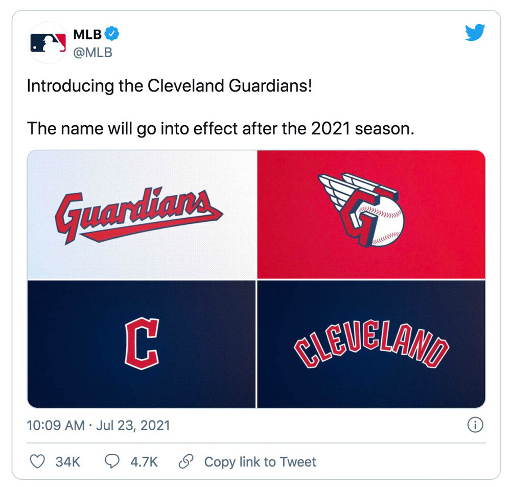 Cleveland Indians Will Change Name To Guardians After The 2021 MLB